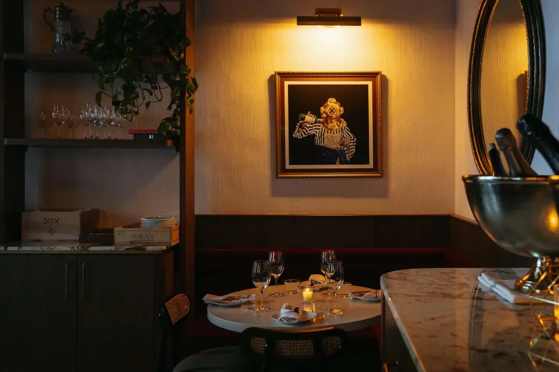 Food, drinks and the room at Barra Oliba in Little Italy